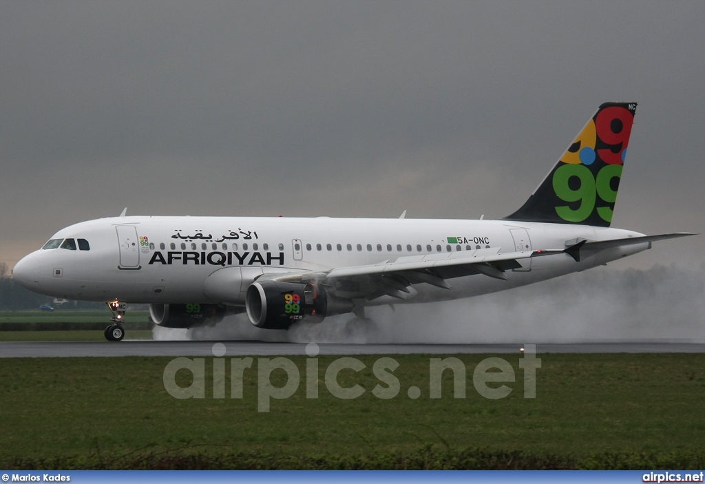 5A-ONC, Airbus A319-100, Afriqiyah Airways