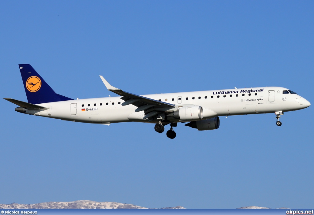 D-AEBD, Embraer ERJ 190-200LR (Embraer 195), Lufthansa CityLine
