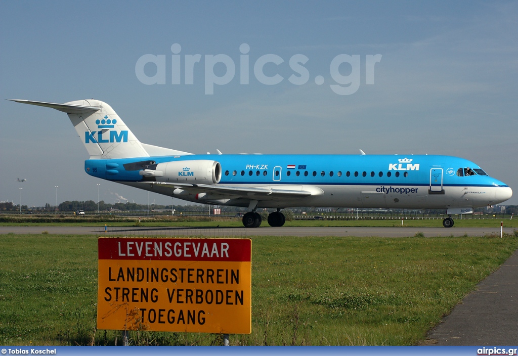 PH-KZK, Fokker 70, KLM Cityhopper