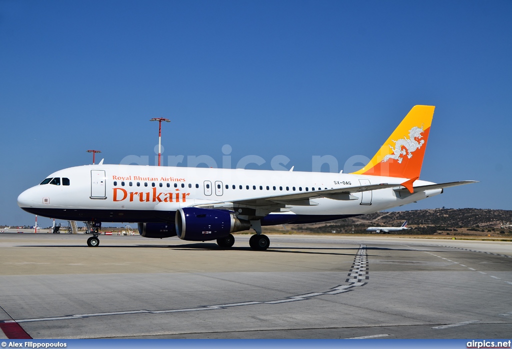 SX-OAG, Airbus A319-100, Druk Air - Royal Bhutan Airlines