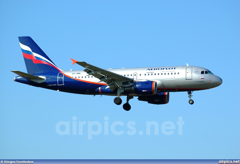 VP-BWL, Airbus A319-100, Aeroflot