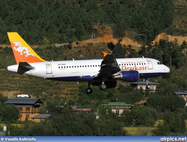 A5-RGG, Airbus A319-100, Druk Air - Royal Bhutan Airlines