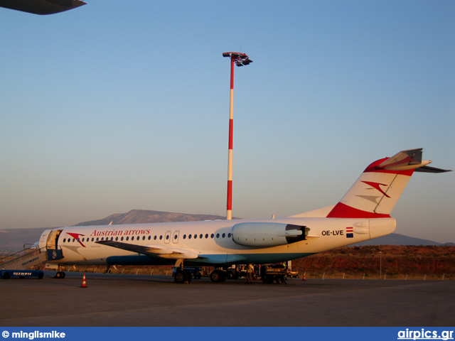 OE-LVE, Fokker F100, Austrian Arrows (Tyrolean Airways)