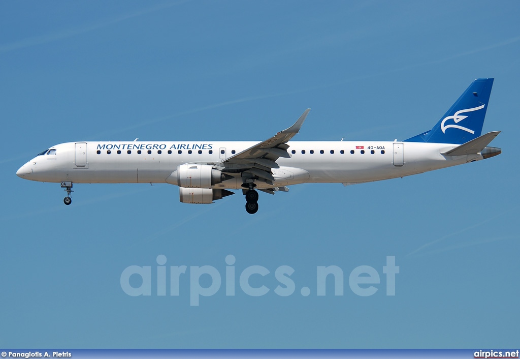 4O-AOA, Embraer ERJ 190-200LR (Embraer 195), Montenegro Airlines