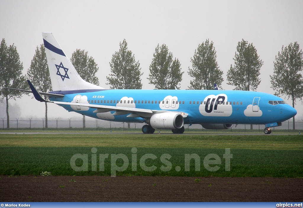 4X-EKM, Boeing 737-800, UP (EL AL)