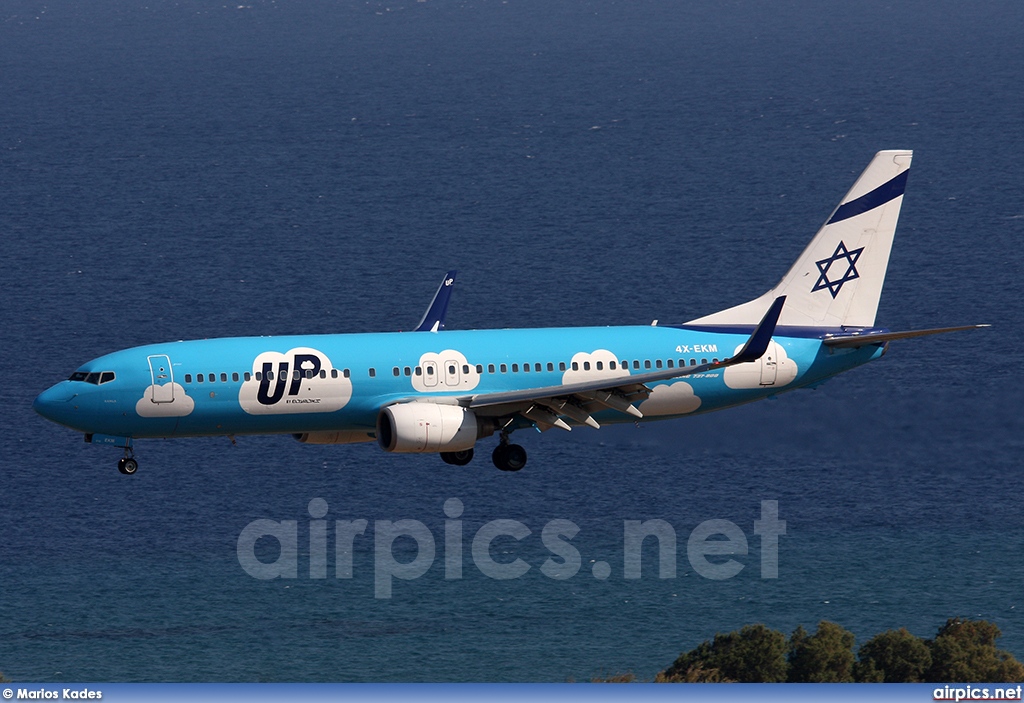 4X-EKM, Boeing 737-800, UP (EL AL)