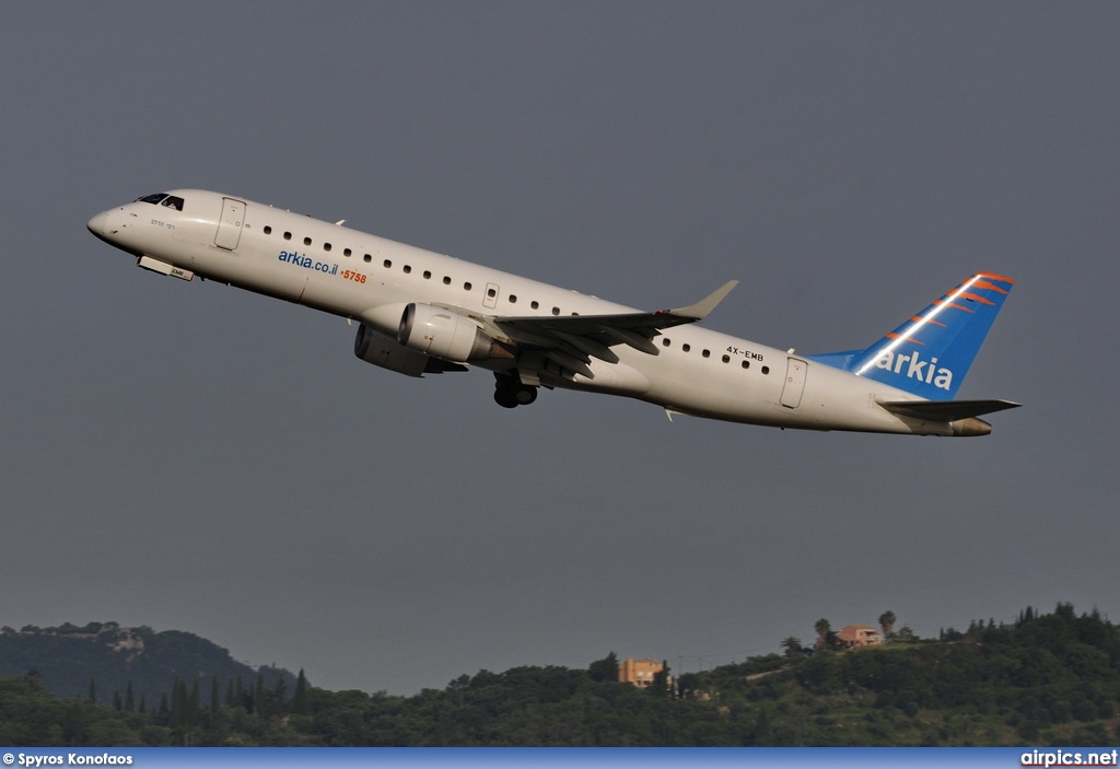 4X-EMB, Embraer ERJ 190-100LR (Embraer 190), Arkia Israeli Airlines