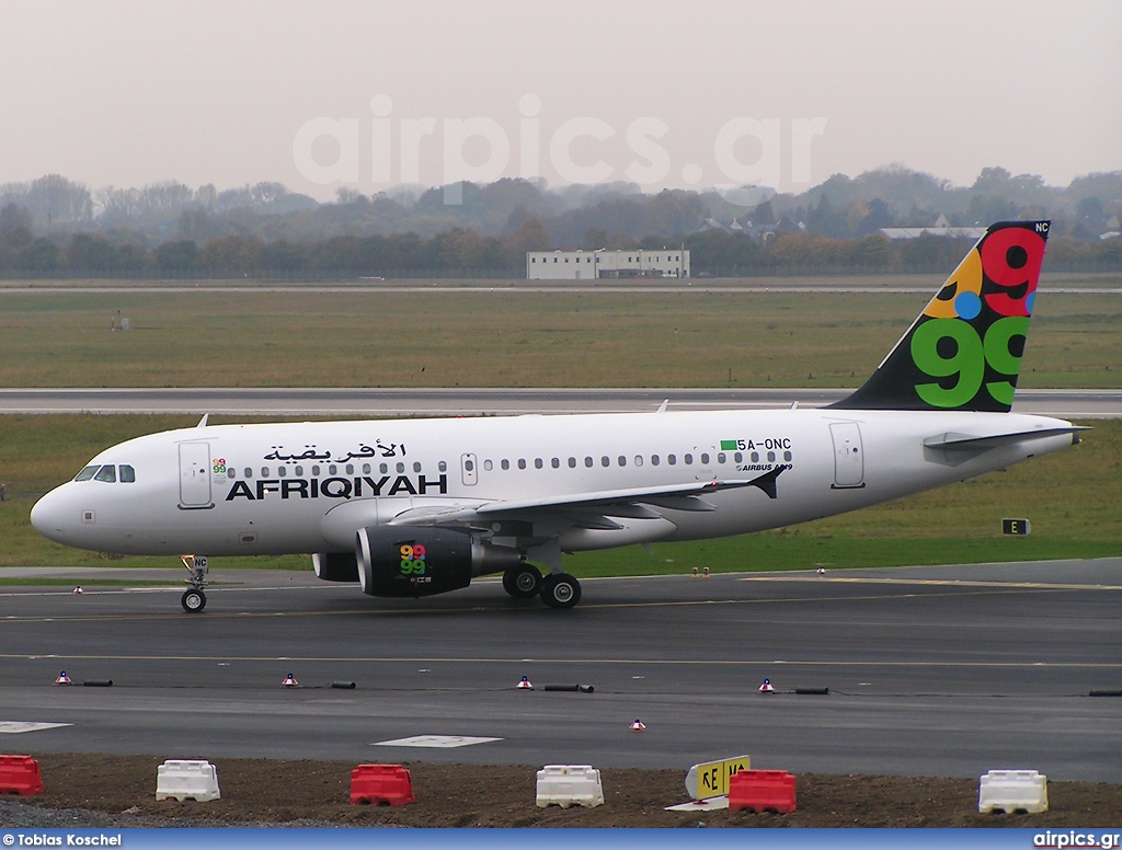 5A-ONC, Airbus A319-100, Afriqiyah Airways