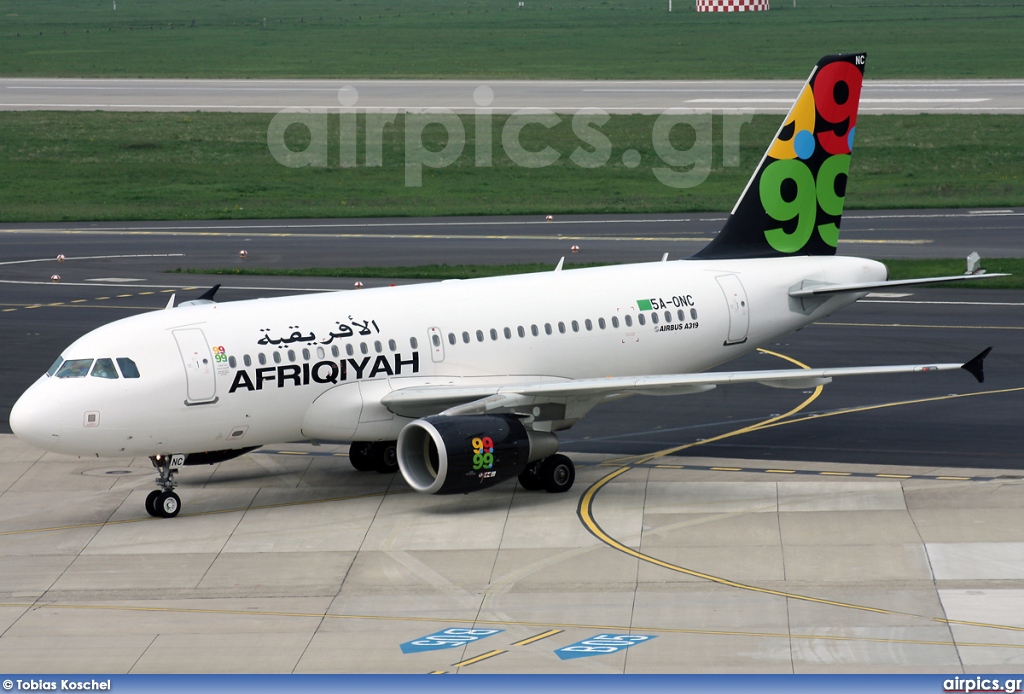 5A-ONC, Airbus A319-100, Afriqiyah Airways