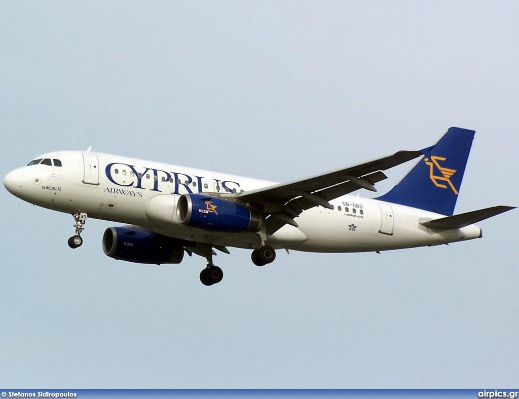 5B-DBO, Airbus A319-100, Cyprus Airways