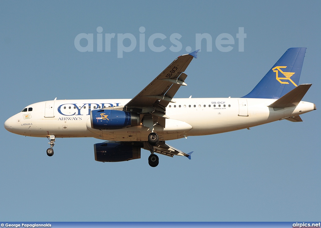 5B-DCF, Airbus A319-100, Cyprus Airways