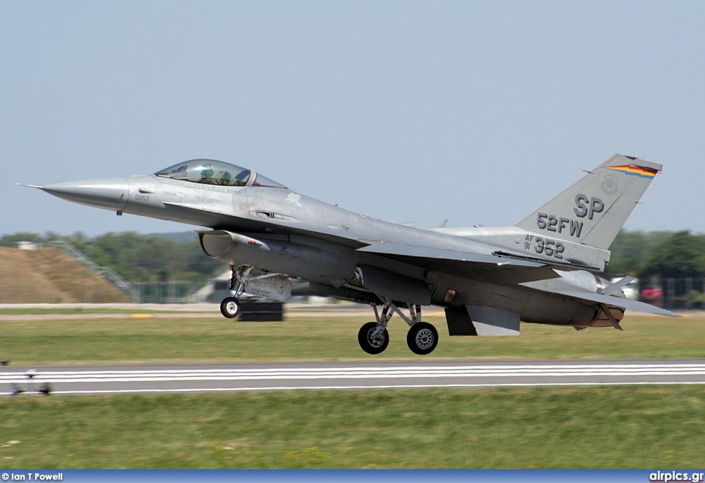 91-0352, Lockheed F-16-CJ Fighting Falcon, United States Air Force