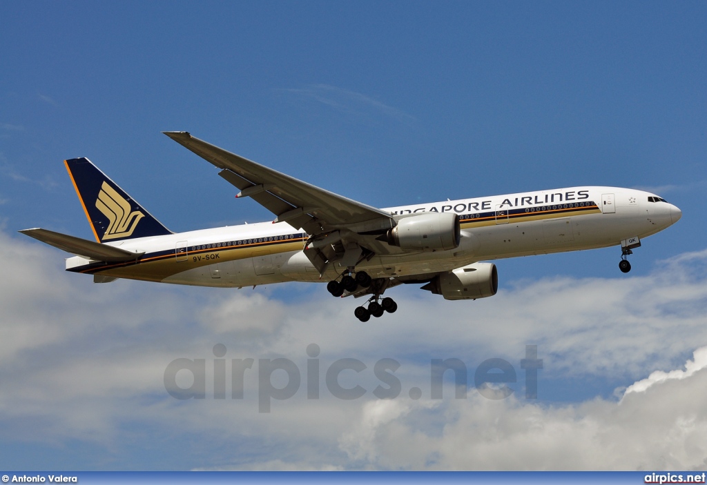 9V-SQK, Boeing 777-200ER, Singapore Airlines