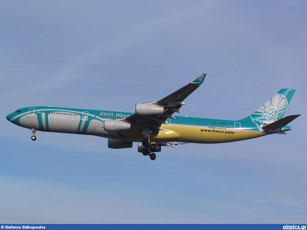 9Y-TJN, Airbus A340-300, BWIA West Indies Airways