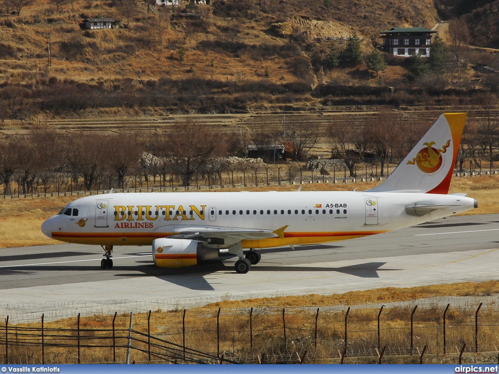 A5-BAB, Airbus A319-100, Bhutan Airlines