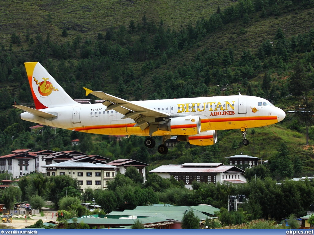 A5-BAC, Airbus A319-100, Bhutan Airlines