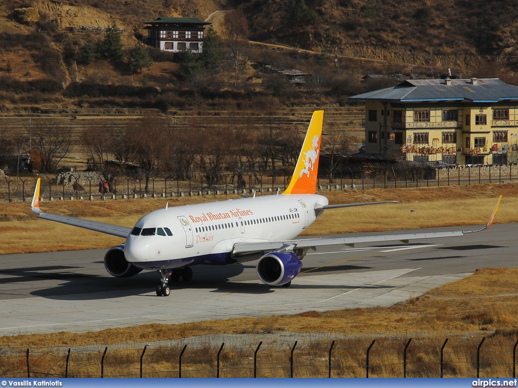 A5-JSW, Airbus A319-100, Druk Air - Royal Bhutan Airlines