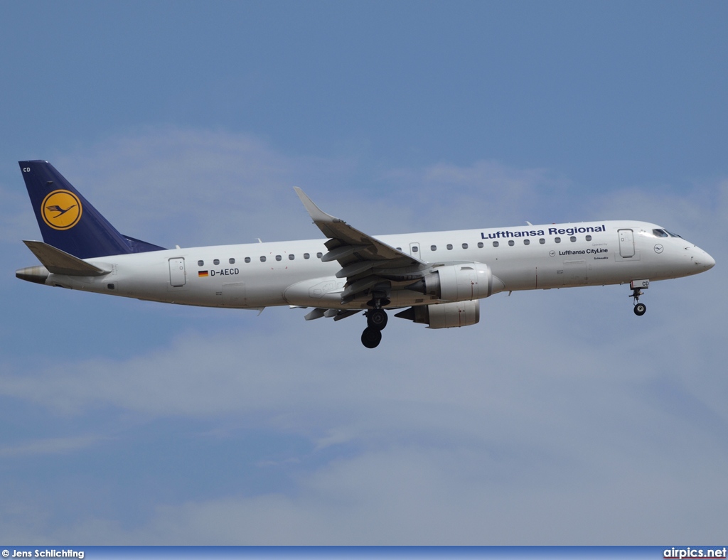 D-AECD, Embraer ERJ 190-100LR (Embraer 190), Lufthansa CityLine