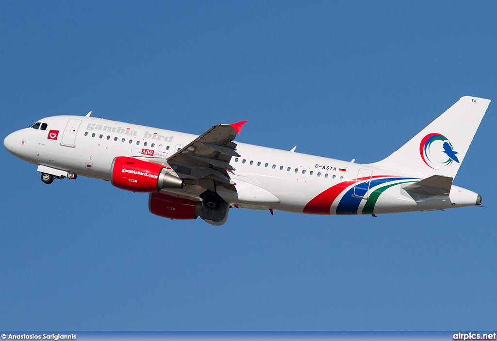 D-ASTA, Airbus A319-100, Gambia Bird