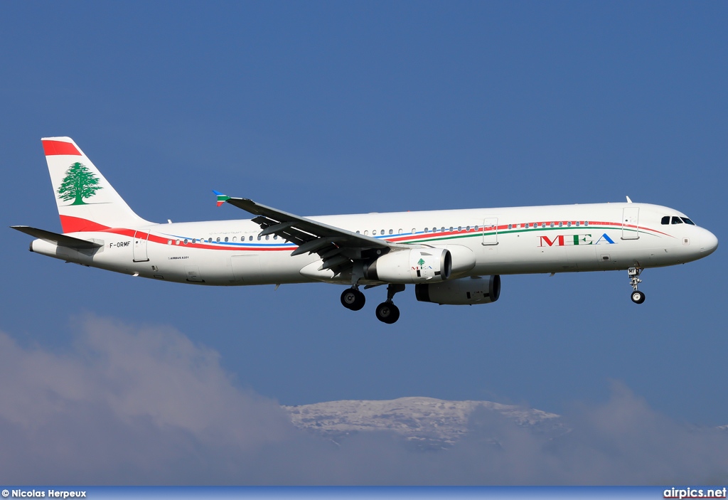 F-ORMF, Airbus A321-200, Middle East Airlines (MEA)