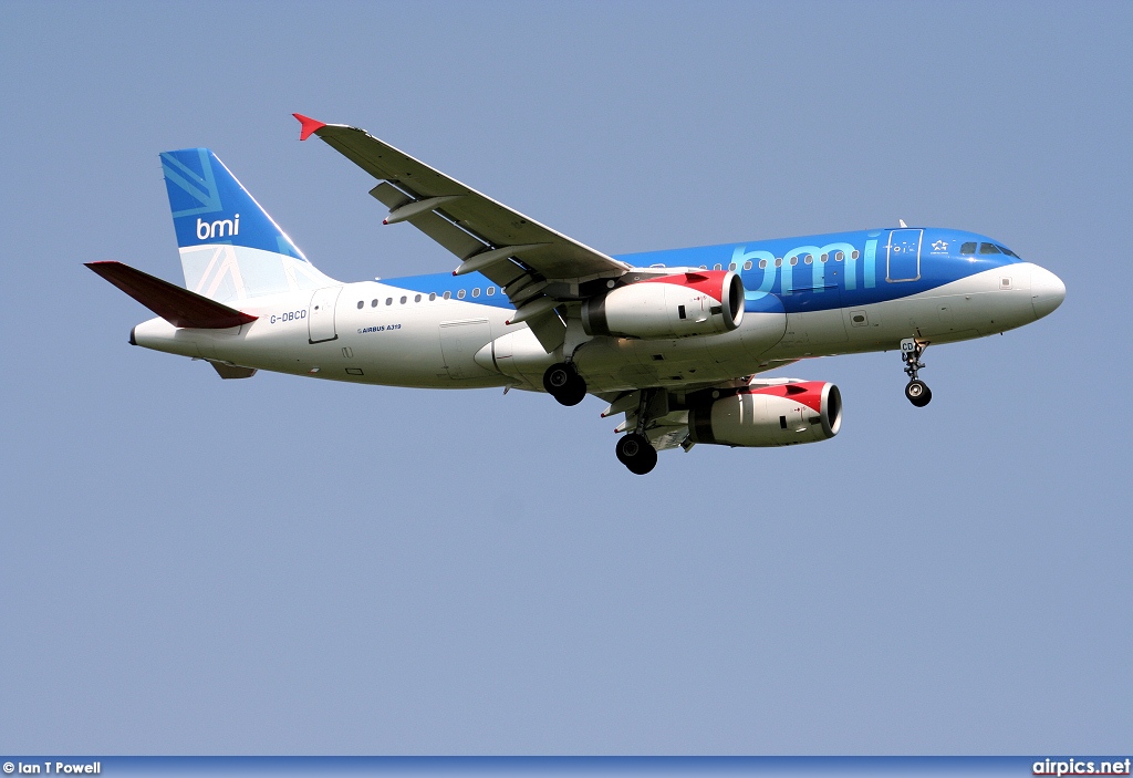 G-DBCD, Airbus A319-100, bmi