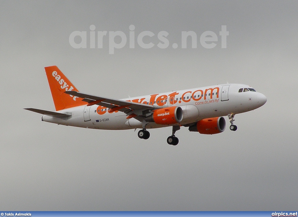 G-EZAK, Airbus A319-100, easyJet