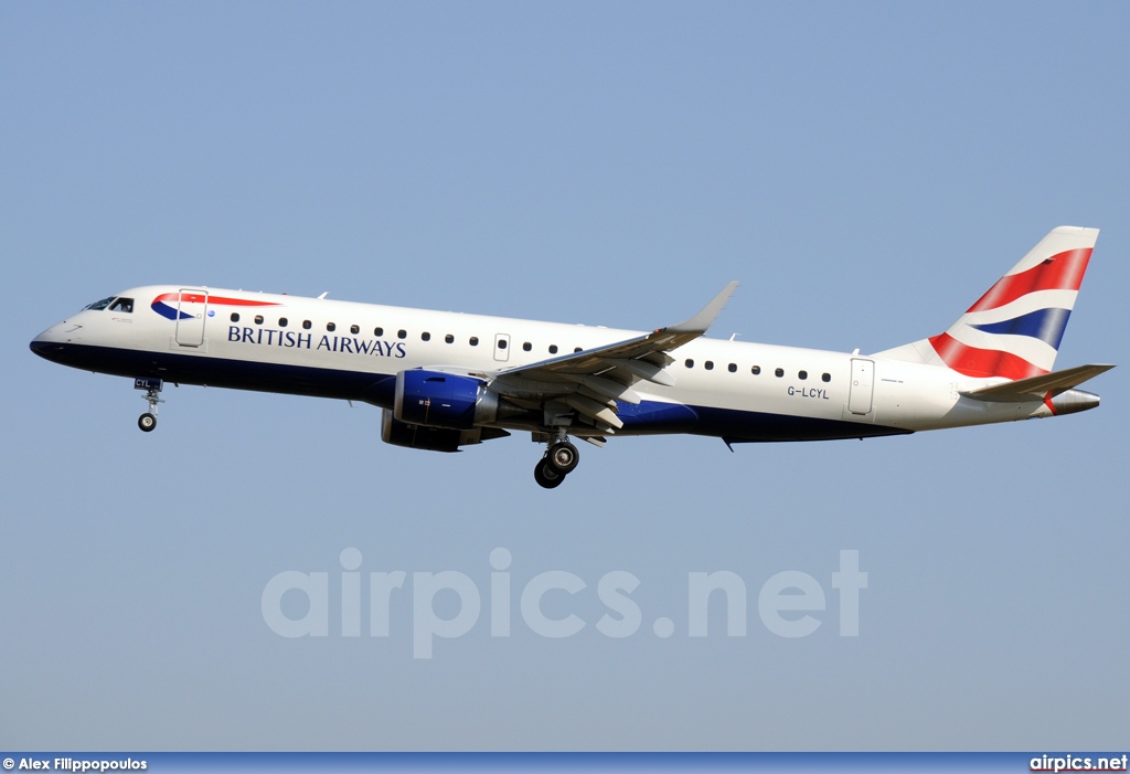 G-LCYL, Embraer ERJ 190-100SR (Embraer 190), British Airways