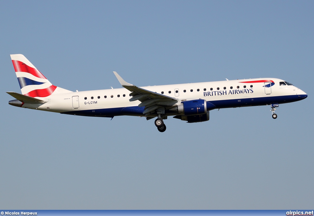 G-LCYM, Embraer ERJ 190-100SR (Embraer 190), BA CityFlyer