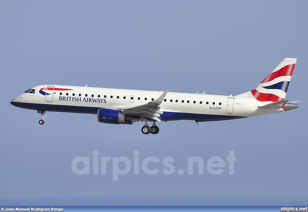 G-LCYP, Embraer ERJ 190-100SR (Embraer 190), BA CityFlyer