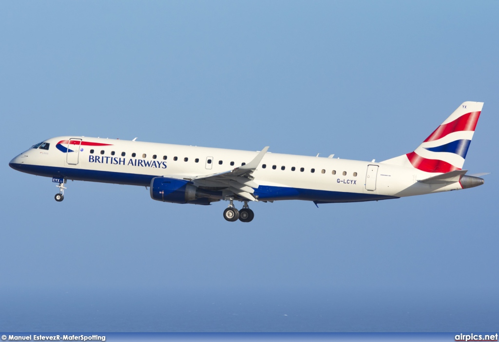 G-LCYX, Embraer ERJ 190-100SR (Embraer 190), BA CityFlyer