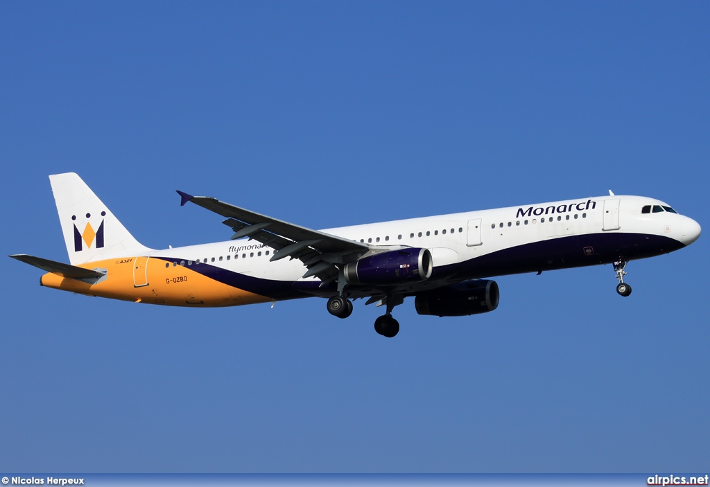 G-OZBO, Airbus A321-200, Monarch Airlines