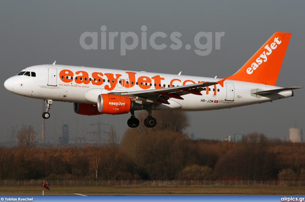 HB-JZM, Airbus A319-100, easyJet