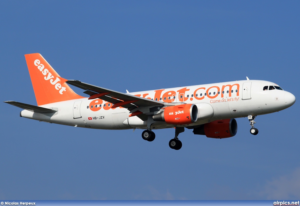 HB-JZV, Airbus A319-100, easyJet Switzerland