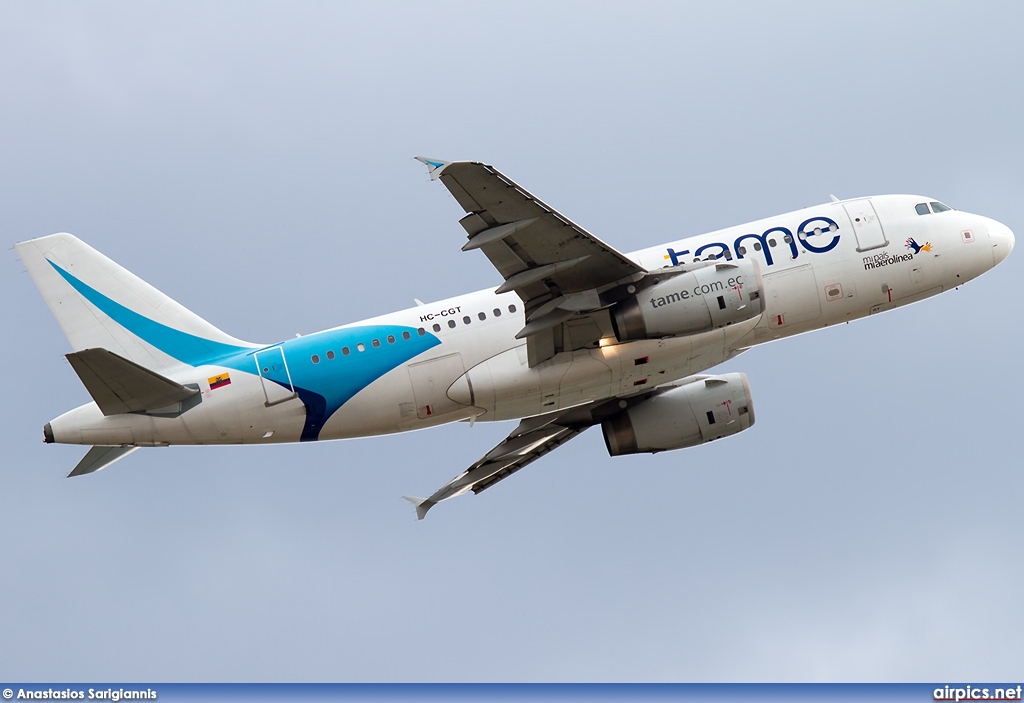 HC-CGT, Airbus A319-100, TAME - Linea Aerea del Ecuador