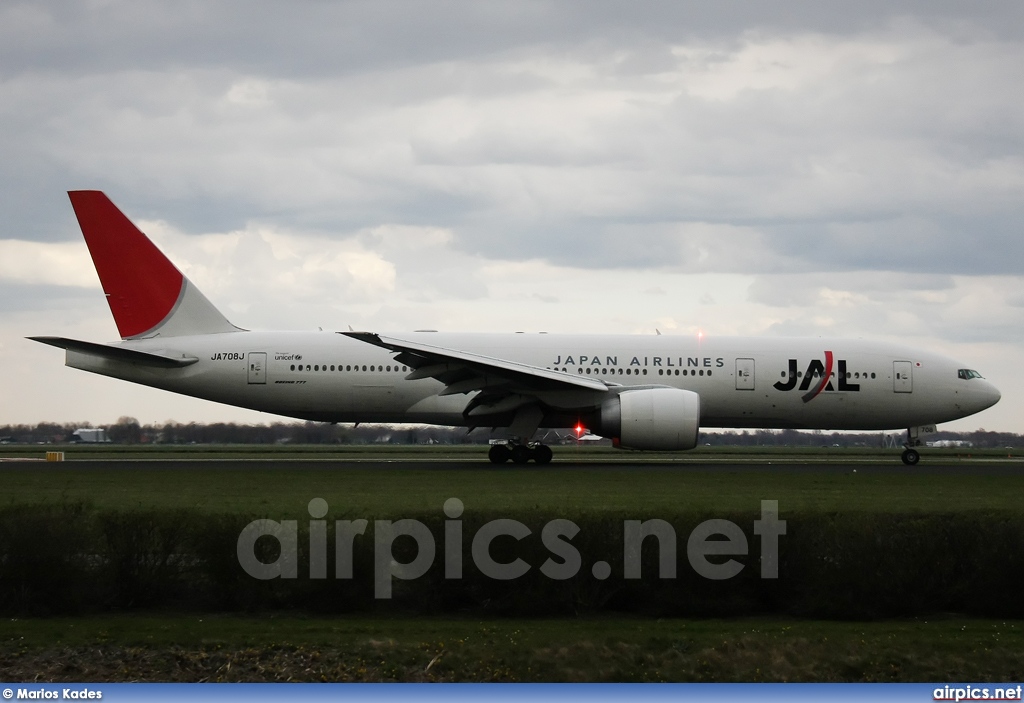 JA708J, Boeing 777-200ER, Japan Airlines