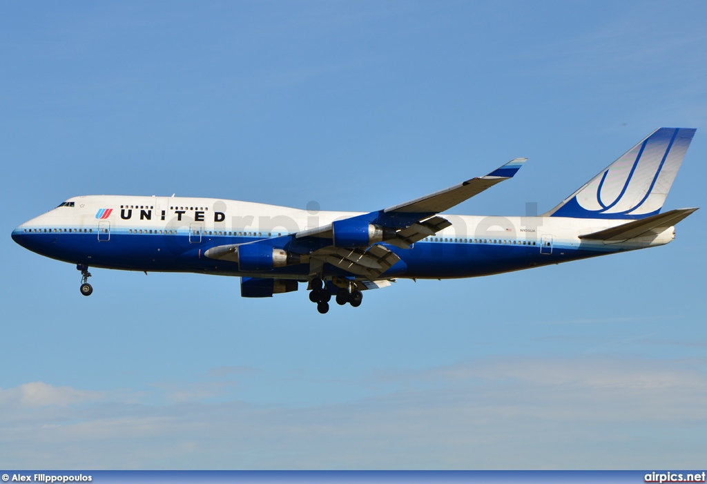 N105UA, Boeing 747-400, United Airlines