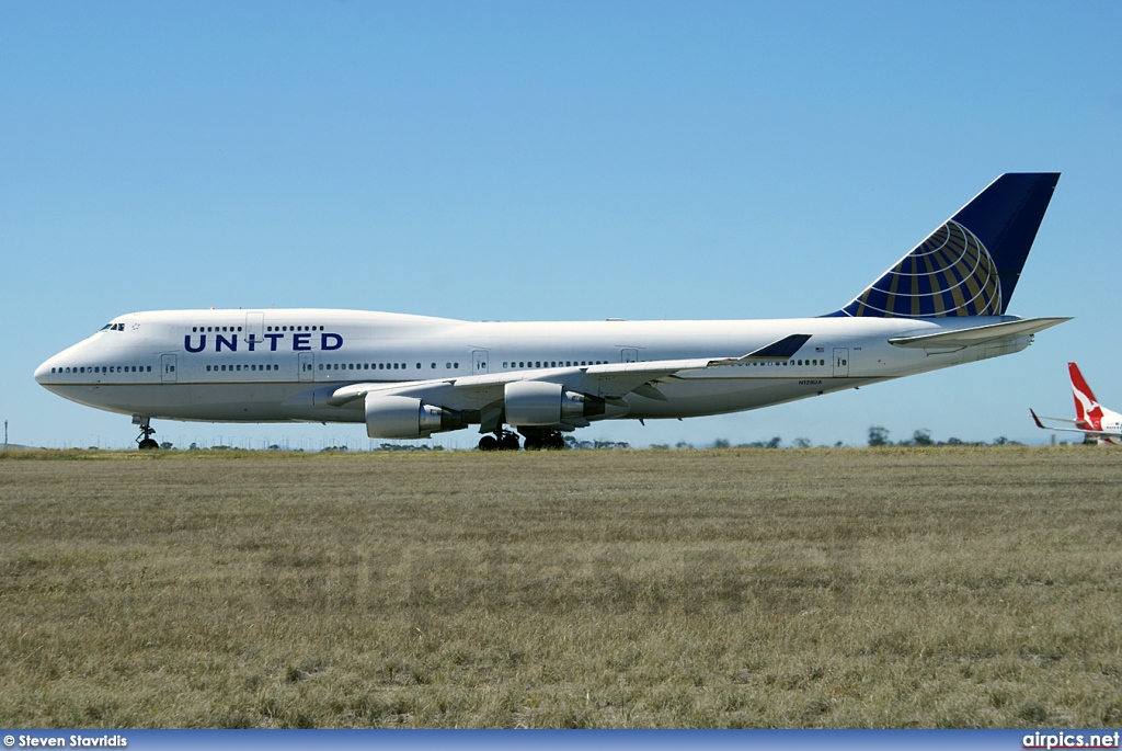 N128UA, Boeing 747-400, United Airlines