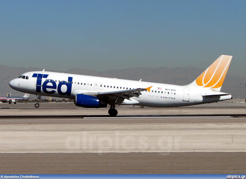 N414UA, Airbus A320-200, Ted