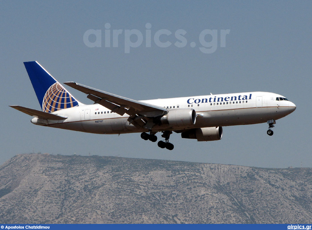 N67157, Boeing 767-200ER, Continental Airlines