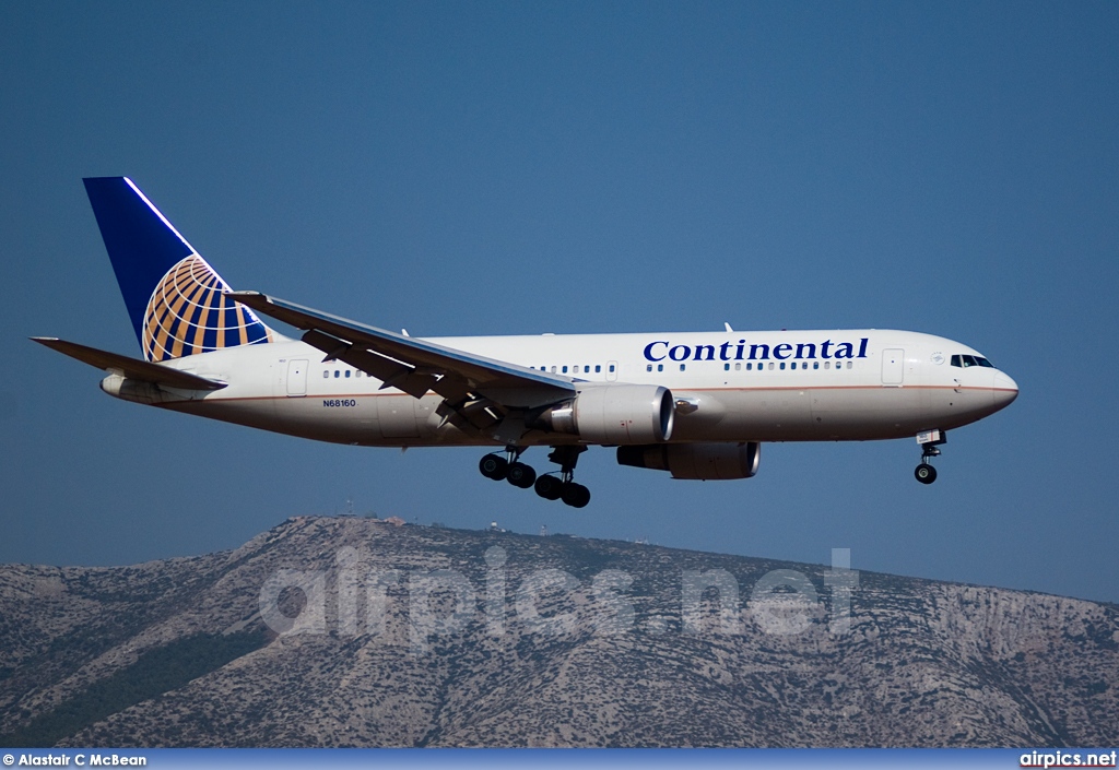 N68160, Boeing 767-200ER, Continental Airlines