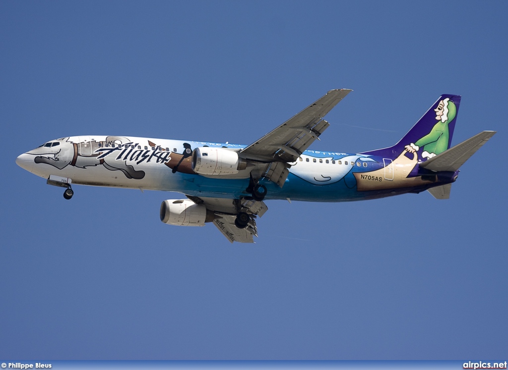 N705AS, Boeing 737-400, Alaska Airlines