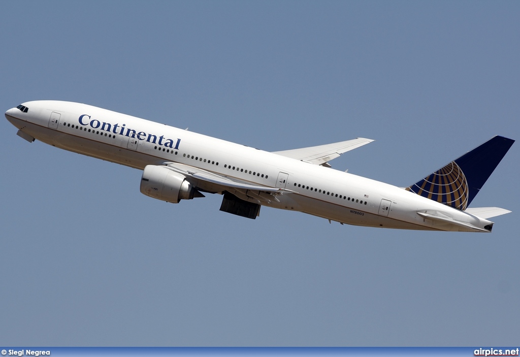 N78003, Boeing 777-200ER, Continental Airlines