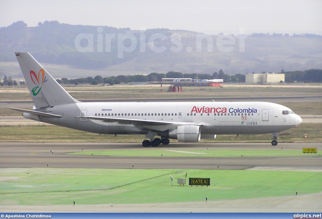 N988AN, Boeing 767-200ER, Avianca