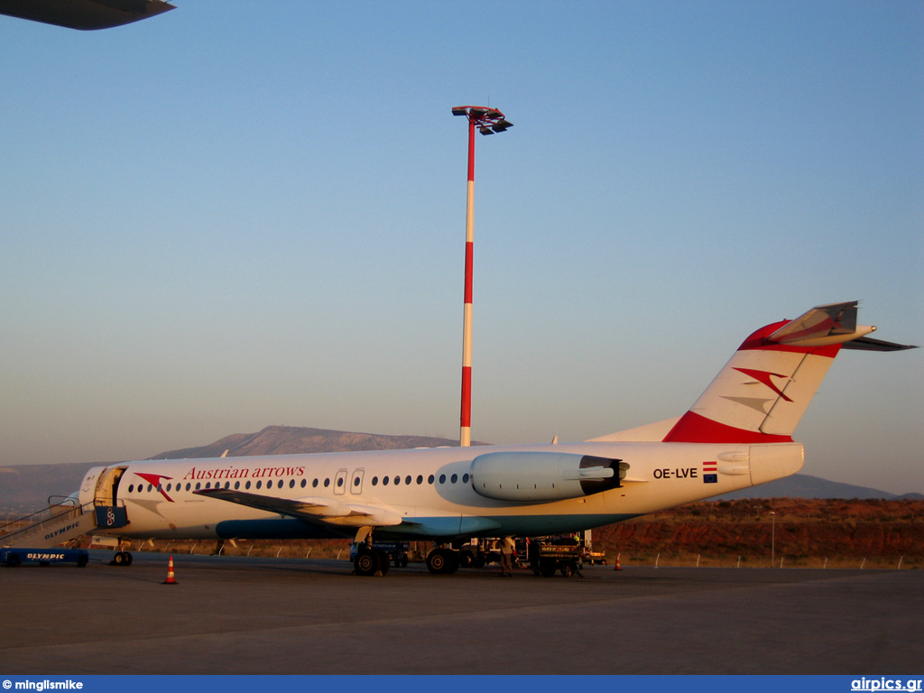 OE-LVE, Fokker F100, Austrian Arrows (Tyrolean Airways)