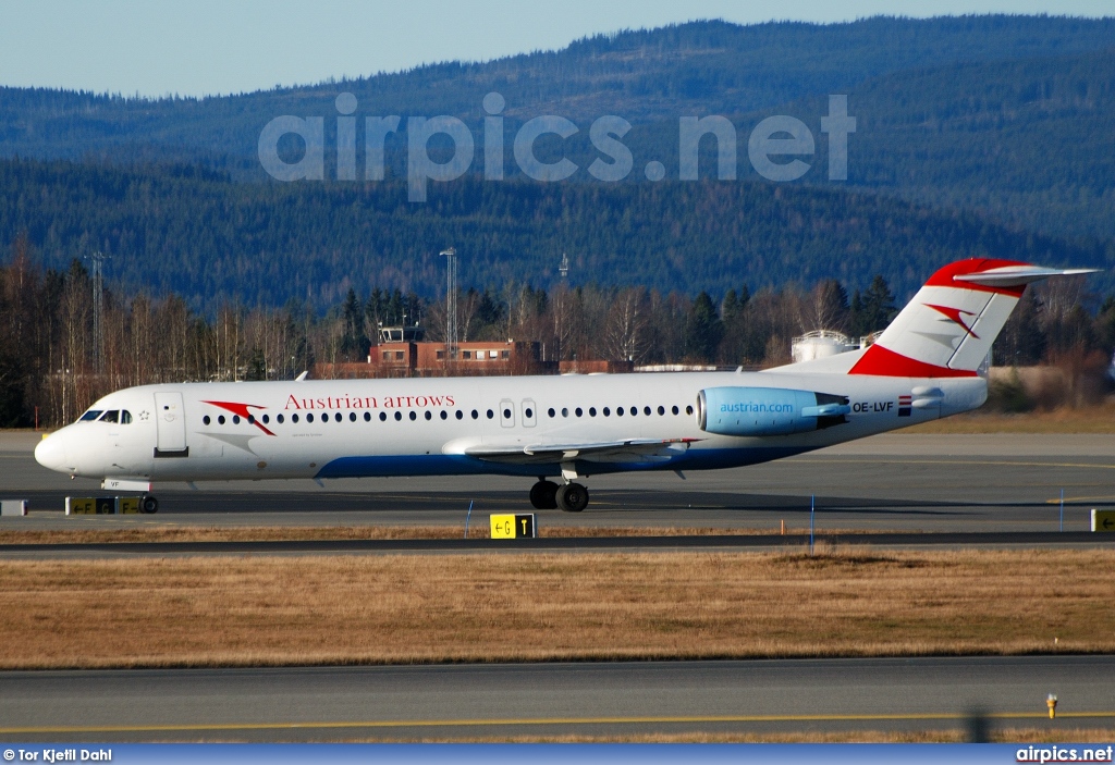 OE-LVF, Fokker F100, Austrian Arrows (Tyrolean Airways)