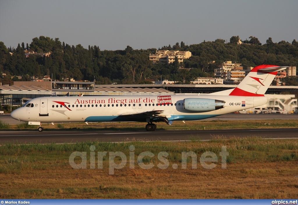 OE-LVJ, Fokker F100, Austrian Arrows (Tyrolean Airways)