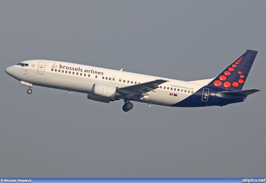 OO-VEK, Boeing 737-400, Brussels Airlines