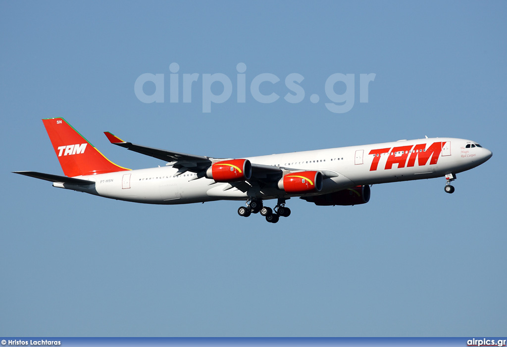 PT-MSN, Airbus A340-500, TAM Linhas Aereas