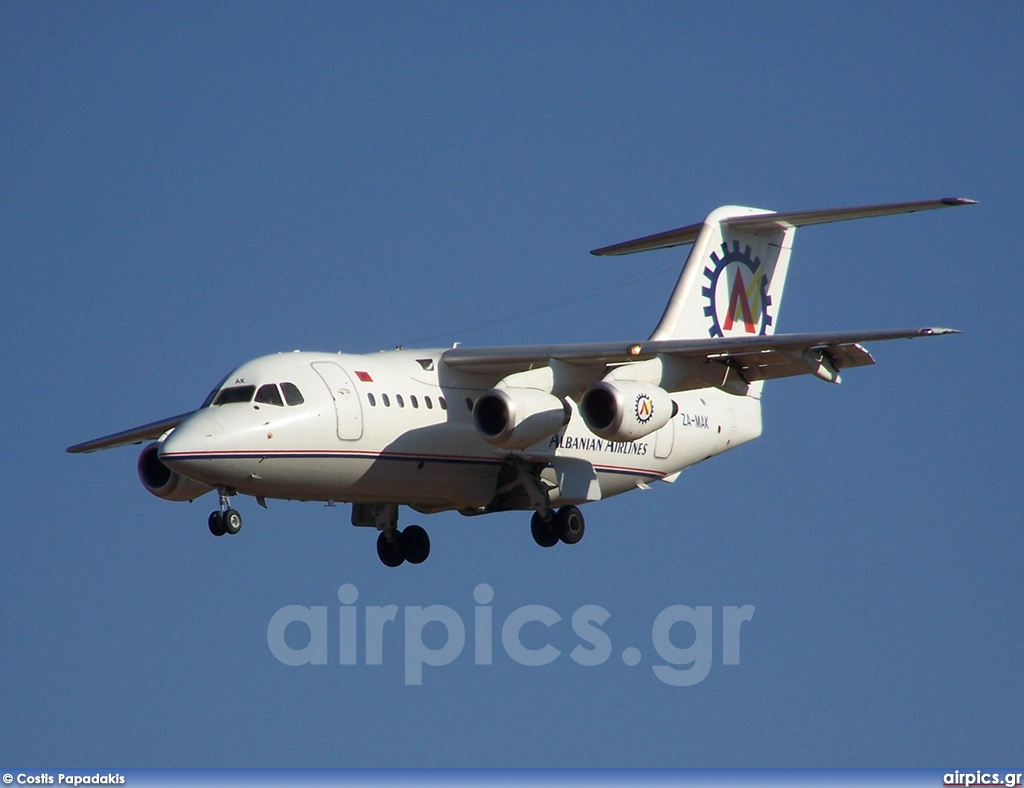 ZA-MAK, British Aerospace BAe 146-100, Albanian Airlines