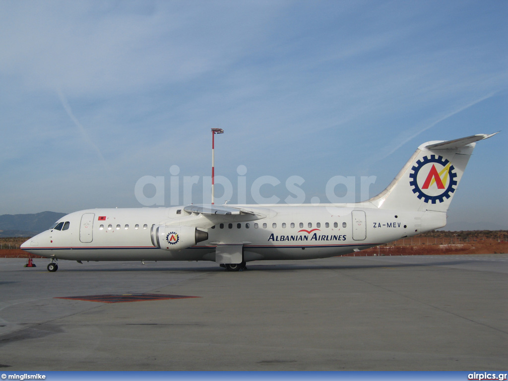 ZA-MEV, British Aerospace BAe 146-300, Albanian Airlines